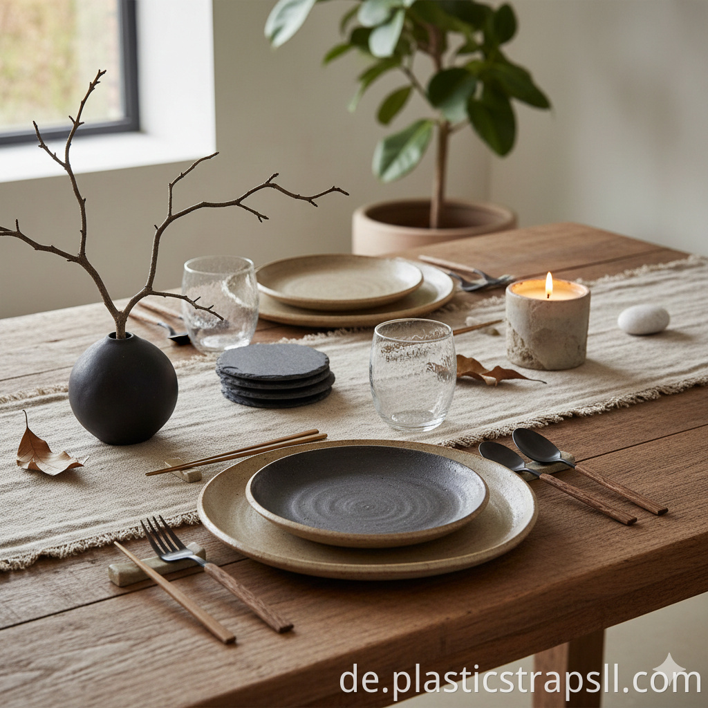 Eine hochwertige Dinnerparty im Wabi-Sabi-Stil/handgefertigt A wabi-sabi style/handcrafted quality dinner party